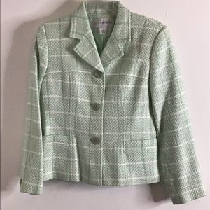 Vintage Mint Green & White SagHarbor Blazer size 4 Petite